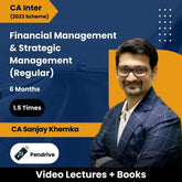CA Inter (2023 Scheme) Financial Management & Strategic Management (Regular) Video Lectures by CA Sanjay Khemka (Pendrive, 1.5 Times, 6 Months)